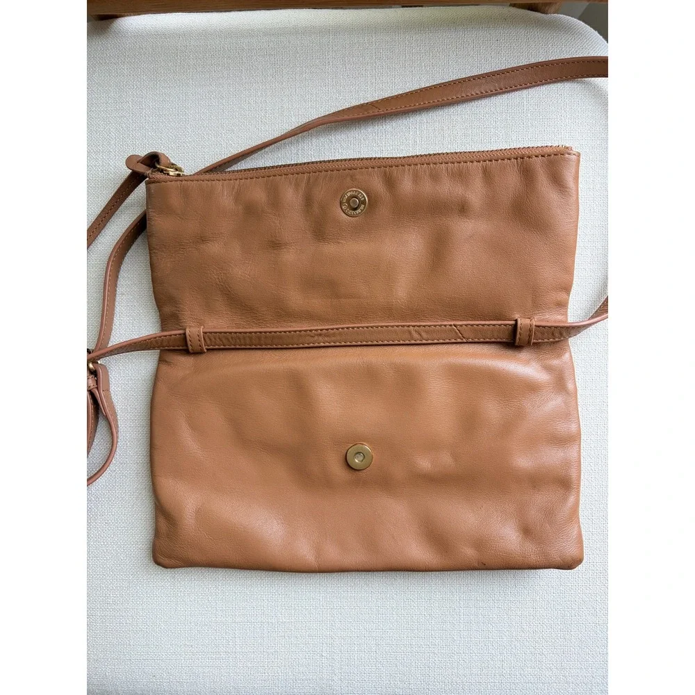 Badgley Mishka Campaign‎ Foldover Clutch Cognac Leather Convertible EUC